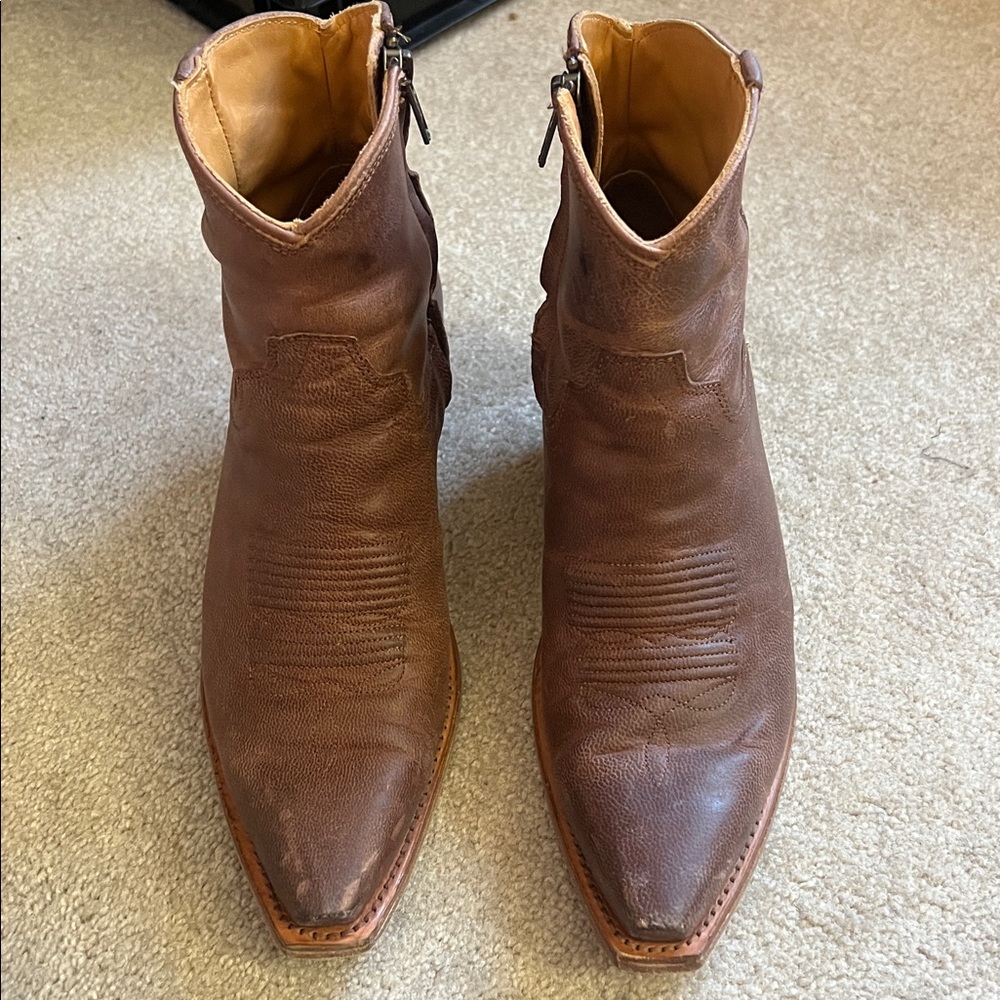 Tecovas Women’s The Daisy Boot Ankle Boots Leather Scotch Goat Brown Sz 6.5 - Picture 2 of 7